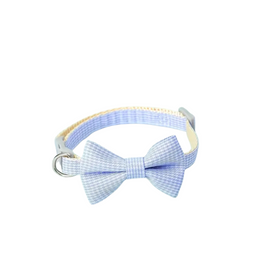 Fancy Dress Cat Collar With Bow Tie - Sky Blue