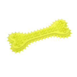 Durable Rubber Dog Chew Bone - Yellow