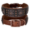 Black Studded Leather Dog Collar for Medium and Large Dogs - L