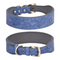 Vintage Leather Dog Collar for Medium & Large Dogs - Blue - Large