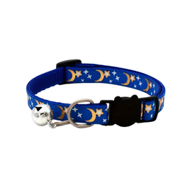 Cat Collar With Moon And Star Pattern - Blue