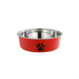 Habibi Pets Stainless Steel Dog Bowls - Red- 17.8cm