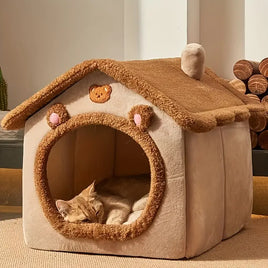 Habibi Pets Plush Soft Pet House - Brown