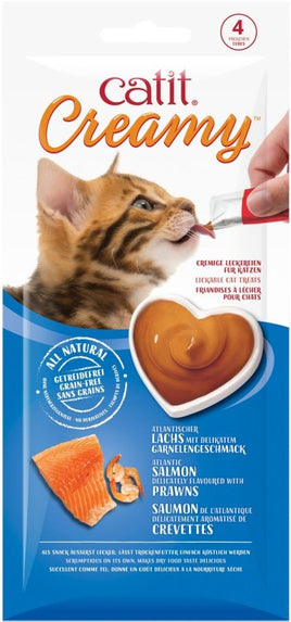 Catit Creamy Lickable Treats Sachet (10g) - Salmon and Prawn